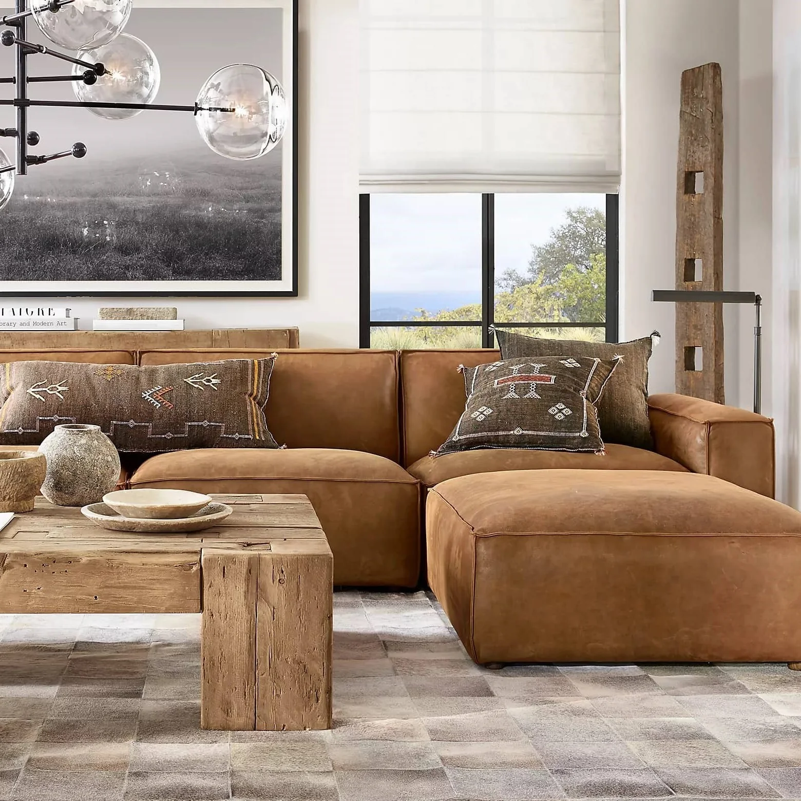 Leather-sectional